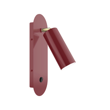 Montclair Light Works SCR440-55-91 - Martin Adjustable Wall Sconce, Barn Red with Brushed Brass Swivels