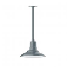 Montclair Light Works STA182-40 - 12" Warehouse shade, stem mount pendant with canopy, Slate Gray