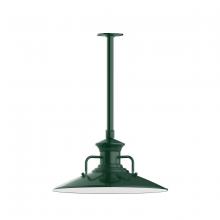 Montclair Light Works STB143-42 - 18" Homestead shade, stem mount pendant with canopy, Forest Green