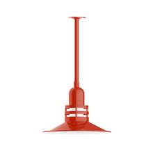 Montclair Light Works STB149-26 - 16" Atomic shade, stem mount pendant with canopy, Vermillion