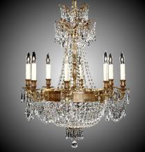 American Brass & Crystal CH8142-P-07G-PI - 8+ 8 Light Valencia Chandelier