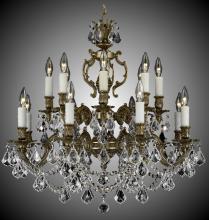 American Brass & Crystal CH9572-O-21S-PI - 8+8 Light Rosetta Chandelier