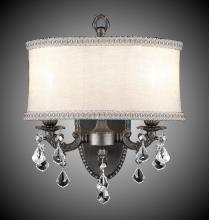 American Brass & Crystal WS6532-A-12G-PI-GL - 2 Light Llydia Wall Sconce