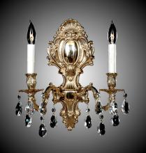 American Brass & Crystal WS9424-A-10W-ST - 2 Light Fleur-De-Lis Medium Wall Sconce