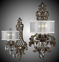 American Brass & Crystal WS9450-A-03G-PI-PG - 3 Light Shaded Lattice Wall Sconce
