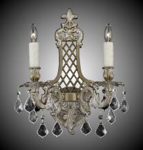 American Brass & Crystal WS9452-O-16G-ST - 2 Light Lattice Small Wall Sconce
