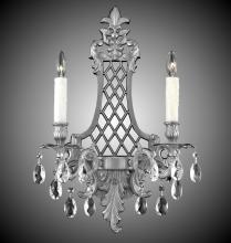 American Brass & Crystal WS9454-O-05S-ST - 2 Light Lattice Medium Wall Sconce