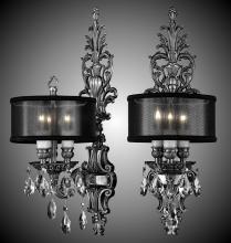American Brass & Crystal WS9480-O-23S-PI-PG - 3 Light Shaded Extended Wall Sconce