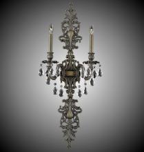 American Brass & Crystal WS9488-A-16G-ST - 2 Light Filigree Extended Top and Tail Wall Sconce