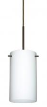 Besa Lighting 1BT-440407-MED-BR - Besa Stilo 7 Pendant Bronze Opal Matte 1x40W B10 Med