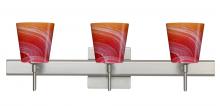 Besa Lighting 3SW-5131SL-LED-SN-SQ - Besa Wall With SQ Canopy Canto 5 Satin Nickel Solare 3x5W LED