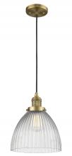 Innovations Lighting 201C-BB-G222-LED - Seneca Falls - 1 Light - 10 inch - Brushed Brass - Cord hung - Mini Pendant