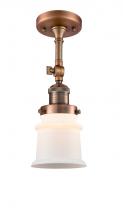Innovations Lighting 201F-AC-G181S-LED - Canton - 1 Light - 5 inch - Antique Copper - Adjustable Semi-Flush Mount