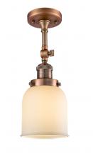 Innovations Lighting 201F-AC-G51-LED - Bell - 1 Light - 5 inch - Antique Copper - Adjustable Semi-Flush Mount