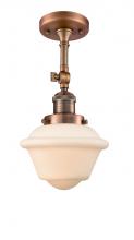 Innovations Lighting 201F-AC-G531-LED - Oxford - 1 Light - 7 inch - Antique Copper - Adjustable Semi-Flush Mount