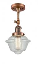Innovations Lighting 201F-AC-G534-LED - Oxford - 1 Light - 7 inch - Antique Copper - Adjustable Semi-Flush Mount