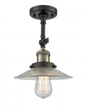 Innovations Lighting 201F-BAB-G2-LED - Halophane - 1 Light - 9 inch - Black Antique Brass - Adjustable Semi-Flush Mount