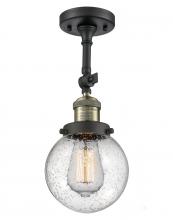 Innovations Lighting 201F-BAB-G204-6-LED - Beacon - 1 Light - 6 inch - Black Antique Brass - Adjustable Semi-Flush Mount