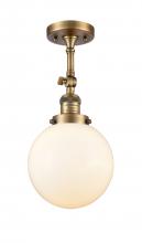 Innovations Lighting 201F-BB-G201-8 - Beacon - 1 Light - 8 inch - Brushed Brass - Adjustable Semi-Flush Mount
