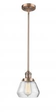 Innovations Lighting 201S-AC-G172-LED - Fulton - 1 Light - 7 inch - Antique Copper - Stem Hung - Mini Pendant