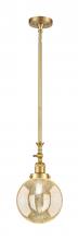 Innovations Lighting 206-SG-G208-8 - Beacon - 1 Light - 8 inch - Satin Gold - Stem Hung - Adjustable Mini Pendant