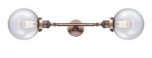 Innovations Lighting 208L-AC-G204-8-LED - Beacon - 2 Light - 8 inch - Antique Copper - Adjustable Bath Vanity Light