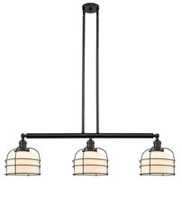 Innovations Lighting 213-BK-G71-CE - Bell Cage - 3 Light - 42 inch - Matte Black - Stem Hung - Adjustable Island Light