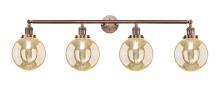 Innovations Lighting 215-AC-G208-8 - Beacon - 4 Light - 44 inch - Antique Copper - Adjustable Bath Vanity Light