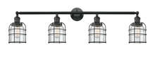 Innovations Lighting 215-BK-G52-CE - Bell Cage - 4 Light - 42 inch - Matte Black - Adjustable Bath Vanity Light