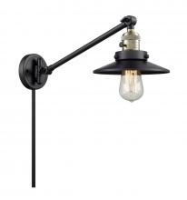 Innovations Lighting 237-BAB-M6-BK-LED - Railroad - 1 Light - 8 inch - Black Antique Brass -Adjustable Swing Arm
