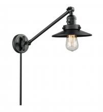 Innovations Lighting 237-BK-M6-BK-LED - Railroad - 1 Light - 8 inch - Matte Black -Adjustable Swing Arm