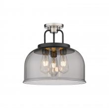 Innovations Lighting 239-3C-BSN-G239-15SM - Kahana - 3 Light - 15 inch - Black Satin Nickel - Flush Mount