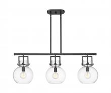 Innovations Lighting 411-3I-BK-G410-10CL - Newton Sphere - 3 Light - 42 inch - Matte Black - Island Light