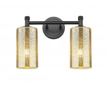 Innovations Lighting 434-2W-BK-G434-7ME - Crown Point - 2 Light - 14 inch - Matte Black - Bath Vanity Light