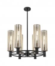 Innovations Lighting 434-6CR-BK-G434-12ME - Crown Point - 6 Light - 24 inch - Matte Black - Chandelier
