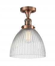 Innovations Lighting 517-1CH-AC-G222-LED - Seneca Falls - 1 Light - 10 inch - Antique Copper - Semi-Flush Mount