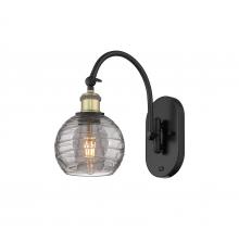 Innovations Lighting 518-1W-BAB-G1213-6SM - Athens Deco Swirl - 1 Light - 6 inch - Black Antique Brass - Adjustable Swing Arm