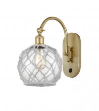 Innovations Lighting 518-1W-SG-G122-8RW - Farmhouse Rope - 1 Light - 8 inch - Satin Gold - Adjustable Swing Arm