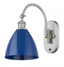 Innovations Lighting 518-1W-SN-MBD-75-BL - Plymouth - 1 Light - 8 inch - Brushed Satin Nickel - Adjustable Swing Arm