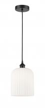 Innovations Lighting 616-1P-BK-G559-8GWH - Bridal Veil - 1 Light - 5 inch - Matte Black - Cord hung - Mini Pendant