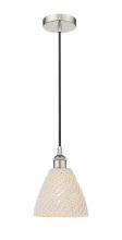 Innovations Lighting 616-1P-PN-NBD-75-NAT - Bristol Natural - 1 Light - 6 inch - Polished Nickel - Cord hung - Mini Pendant