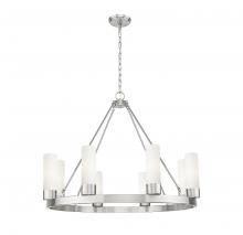Innovations Lighting 617-8CR-SN-G617-8SWH - Boreas - 6 Light - 36 inch - Satin Nickel - Chandelier