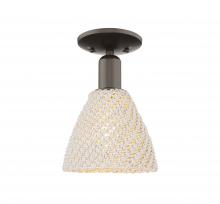Innovations Lighting 716-1C-OB-NBD-75-NAT - Bristol Natural - 1 Light - 6 inch - Oil Rubbed Bronze - Semi-Flush Mount