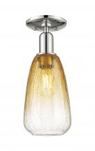 Innovations Lighting 716-1C-PN-G480-6AM - Brookhaven Almond - 1 Light - 6 inch - Polished Nickel - Semi-Flush Mount