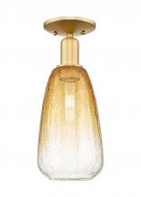 Innovations Lighting 716-1C-SG-G480-6AM - Brookhaven Almond - 1 Light - 6 inch - Satin Gold - Semi-Flush Mount