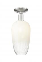 Innovations Lighting 716-1C-SN-G484-7OP - Brookhaven Flute - 1 Light - 6 inch - Brushed Satin Nickel - Semi-Flush Mount