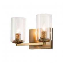 Lucas McKearn BB1003ATB-2 - Bolivar 2-Light Vanity Light in Antique Brass