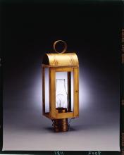 Northeast Lantern 8043-VG-CIM-CLR - Culvert Top Post Verdi Gris Medium Base Socket With Chimney Clear Glass